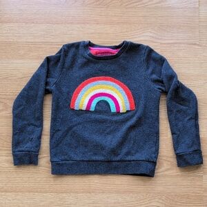 Boden Charcoal Sweatshirt with Rainbow Design